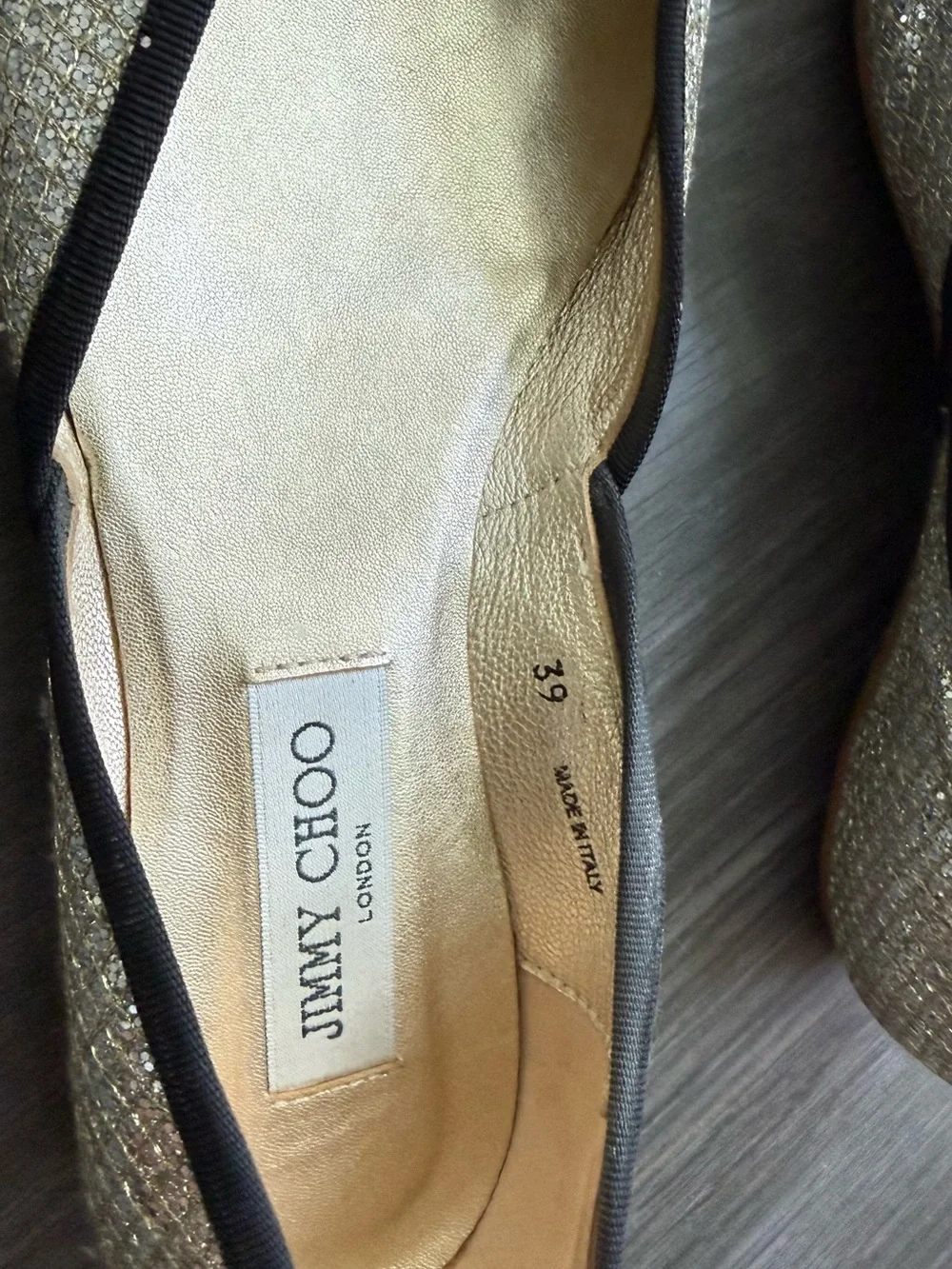 Jimmy Choo sparkling metallic